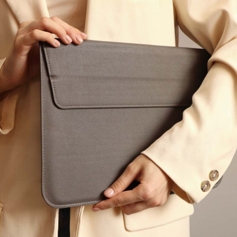 Чехол-папка Leather Sleeve для MacBook Pro 13" (2016-2020, М1) Grey